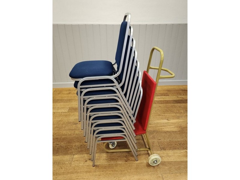 Approx 90 cushioned chairs are stored in the small store near the main entrance