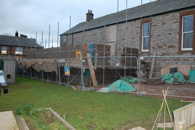 Walls partially constructed