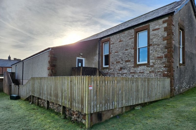 The completed extension with new store room, toilets and patio area