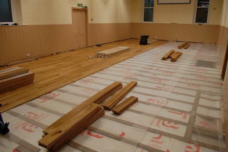 The new floor being installed