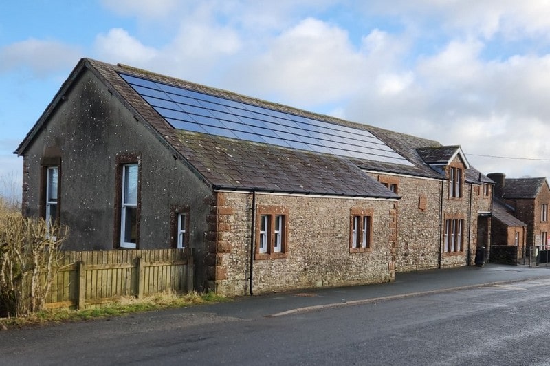 The roof was re-slated after the PV panels were installed
